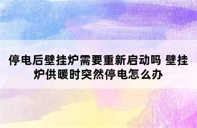 停电后壁挂炉需要重新启动吗 壁挂炉供暖时突然停电怎么办